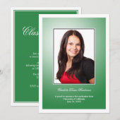 Ankündigung von Emerald Green Custom Foto Abschlus (Vorne/Hinten)