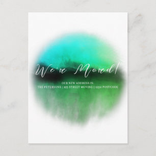 Ankündigung von Emerald Green Script Moving Postkarte