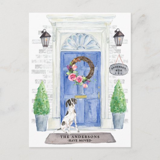 Ankündigung von englischer Pointer Motion Postcard Postkarte (Vorderseite)