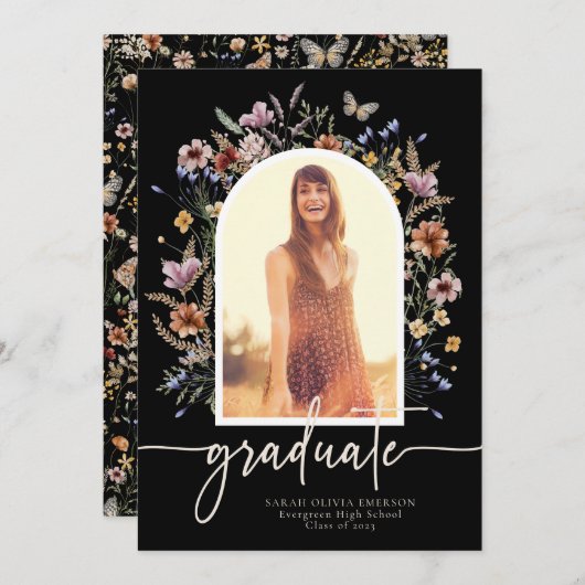 Ankündigung von Floral Black Graduate (Vorne/Hinten)