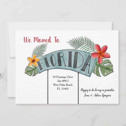 Ankündigung von Florida Moving (Vorderseite)