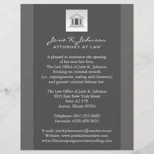 Ankündigung von Flyer der Anwaltskanzlei