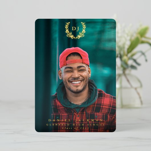 Ankündigung von Foil Monogram 2 Foto Abschluss (Stehend vorne)