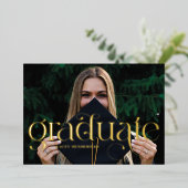 Ankündigung von Foil Swirl Serif Foto Abschluss (Stehend vorne)