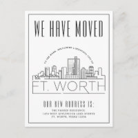 Ankündigung von Fort Worth Moving | Stilisierte Sk