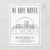 Ankündigung von Fort Worth Moving | Stilisierte Sk Postkarte (Vorderseite)