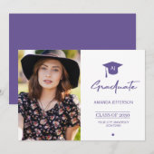 Ankündigung von Foto-Abschluss-Absolventen lila (Vorne/Hinten)