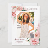 Ankündigung von Foto Abschluss, elegant, floral (Vorderseite)