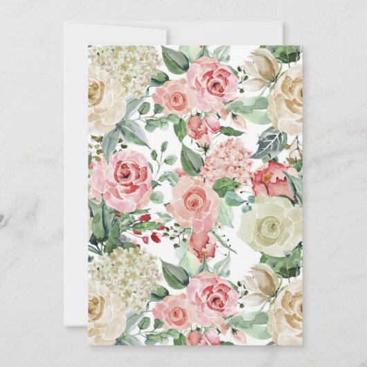 Ankündigung von Foto Abschluss, elegant, floral (Rückseite)