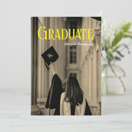 Ankündigung von Foto-Abschluss für Graduate (Stehend Vorderseite)
