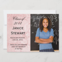 Ankündigung von Foto-Abschluss in rosa Marmor