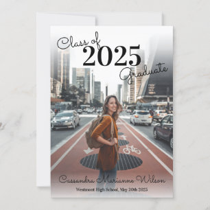 Ankündigung von Foto Abschluss Modern Black