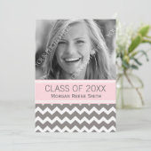 Ankündigung von Foto Abschluss Rosa Grau (Stehend Vorderseite)