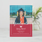 Ankündigung von Foto Abschluss - Schulfarben (Stehend Vorderseite)