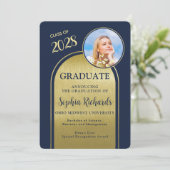 Ankündigung von Foto Arch Navy Gold Abschluss (Stehend Vorderseite)