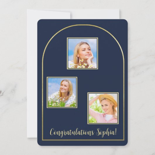 Ankündigung von Foto Arch Navy Gold Abschluss (Rückseite)