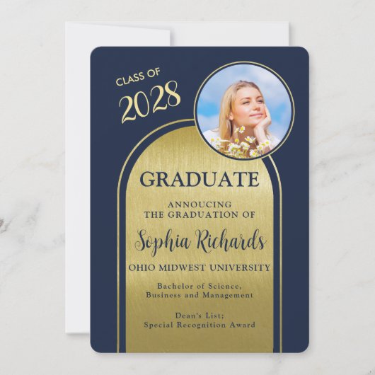 Ankündigung von Foto Arch Navy Gold Abschluss (Vorderseite)