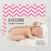 Ankündigung von Foto Baby Girl Geburtstag (Vorne/Hinten)