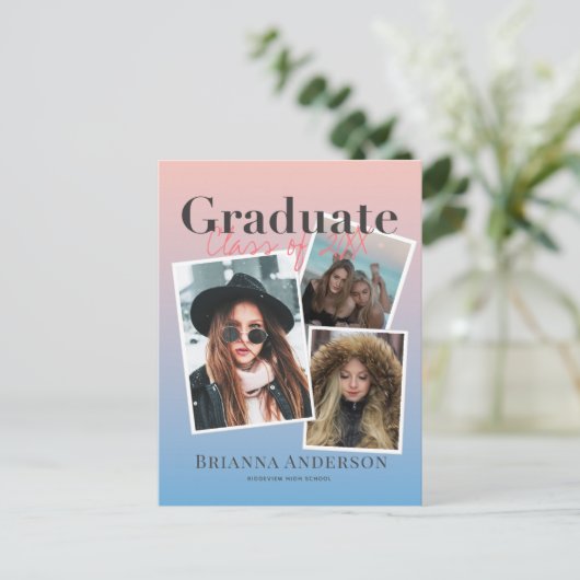 Ankündigung von Foto Collage Gradient Abschluss (Stehend Vorderseite)