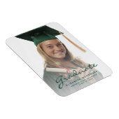 Ankündigung von Foto Dark Green Script Abschluss Magnet (Rechte Seite)