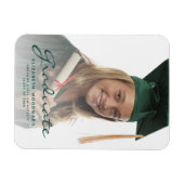 Ankündigung von Foto Dark Green Script Abschluss Magnet (Horizontal)