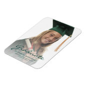 Ankündigung von Foto Dark Green Script Abschluss Magnet (Linke Seite)