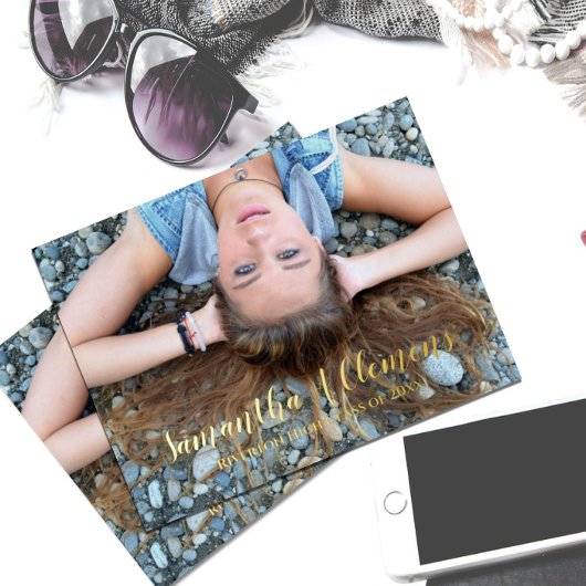 Ankündigung von Foto Foil Abschluss Ankündigung Po