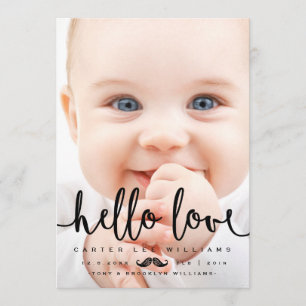 ANKÜNDIGUNG VON Foto GEBURT   Baby Boy Modernes Sk