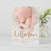 ANKÜNDIGUNG VON Foto GEBURT | Girl Boho Gold Arrow (Stehend Vorderseite)