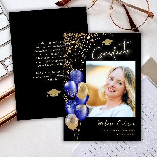 Ankündigung von Foto Gold Graduate Navy Blue Ballo