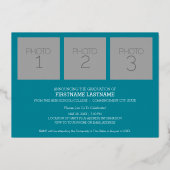 Ankündigung von Foto mit Grad Party Einladung (Rückseite)