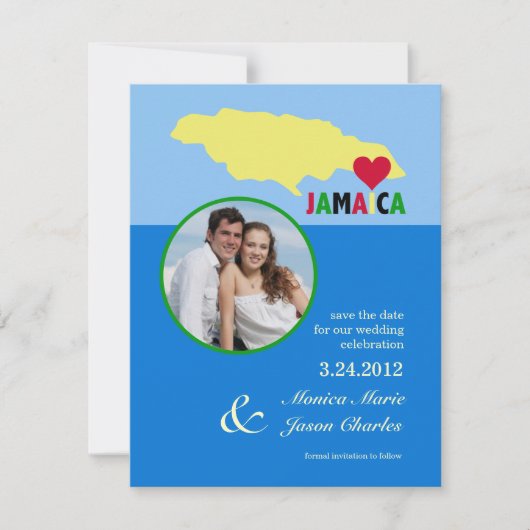 Ankündigung von Foto Save the Date in Jamaika (Vorderseite)