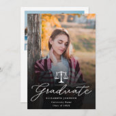 Ankündigung von Foto Script Law School Abschluss (Vorne/Hinten)