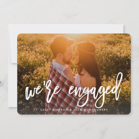 Ankündigung von Foto Verlobung und Party Einladung (Vorderseite)