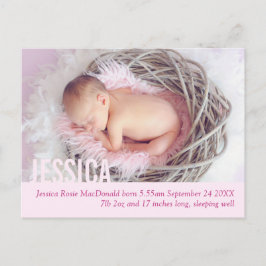 Ankündigung von Fotos für junge Mädchen auf Postka