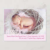 Ankündigung von Fotos für junge Mädchen auf Postka (Vorderseite)