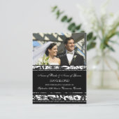 Ankündigung von Fotos Postkarten Schwarz-weiß (Stehend Vorderseite)