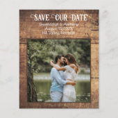 Ankündigung von Fotos über den Holzhaushalt Save t Flyer (Vorne)