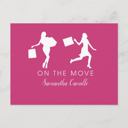 Ankündigung von Frauen in Bewegung Rosa Schwarz Gr Postkarte (Vorderseite)