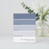 Ankündigung von "Fresh Paint Chip Motion" Blau Postkarte (Stehend Vorderseite)