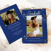 Ankündigung von Funky Modern Blue Gold Abschluss