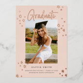 Ankündigung von Funky Modern Pink Gold Abschluss (Vorderseite)