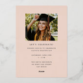 Ankündigung von Funky Modern Pink Gold Abschluss (Rückseite)