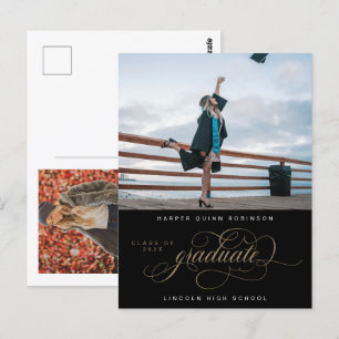 Ankündigung von geblüht Elegance Foto Abschluss Postkarte