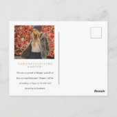 Ankündigung von geblüht Elegance Foto Abschluss Postkarte (Rückseite)