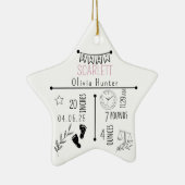 Ankündigung von Geburtsstadien Keepake, Neugeboren Keramik Ornament (Rechts)