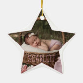 Ankündigung von Geburtsstadien Keepake, Neugeboren Keramik Ornament (Hinten)