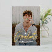 Ankündigung von gestrichenen Word Foil Abschluss E (Stehend vorne)