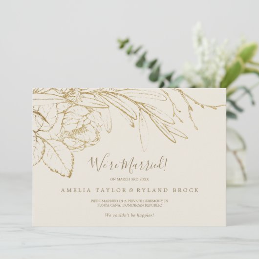 Ankündigung von Gilded Floral Cream & Gold Elopeme (Stehend Vorderseite)