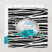 Ankündigung von Girls Aquamarin Blue Zebra Graduat (Vorne/Hinten)